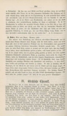 284-288 Kirchliche Chronik