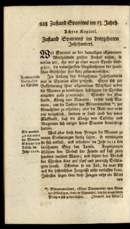 Achtes Kapitel. Zustand Spaniens im dreyzehnten Jahrhundert