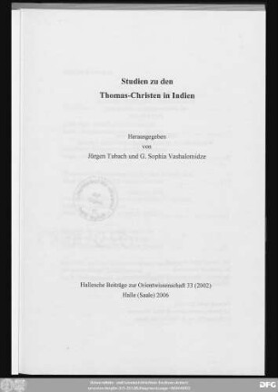 Studien zu den Thomas-Christen in Indien