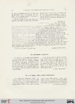 9.1906: Zu C. C. Edgar, "Über antike Hohlformen"