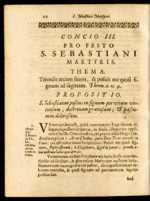 Concio III. Pro Festo S. Sebastiani Martyris.