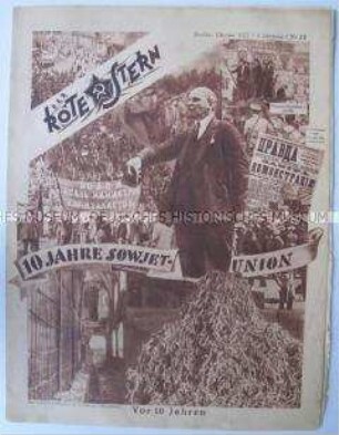 Proletarische Halbmonatszeitschrift "Der Rote Stern" u.a. zum 10. Jahrestag der Oktoberrevolution