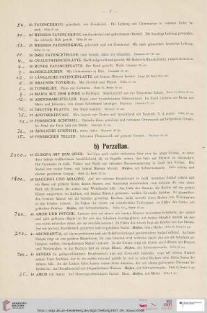 b) Porzellan (Nr. 41 - 74)