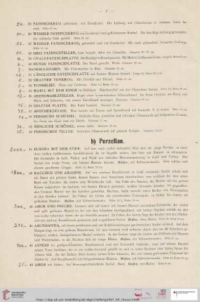 b) Porzellan (Nr. 41 - 74)
