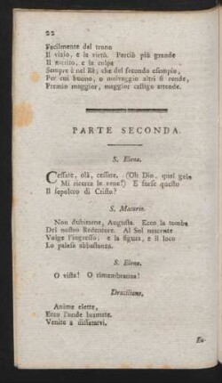 Parte Seconda = Zweyter Theil