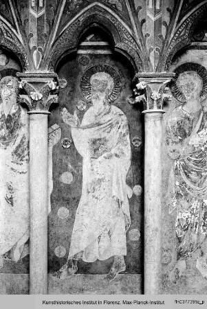 Gewölbedekoration : Ausmalung der Galerien : Wimpergarkaden und westliche Apostelgruppe