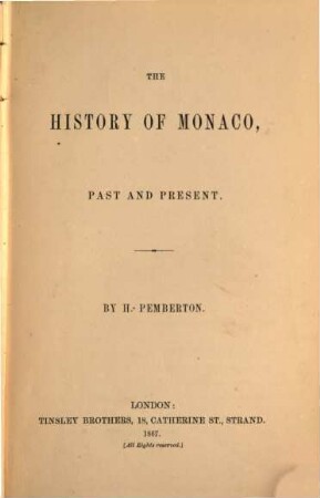 The History of Monaco, Past and Present