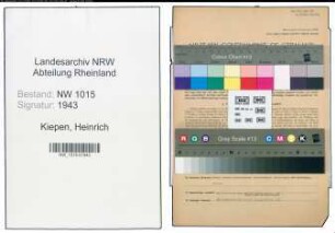 Entnazifizierung Heinrich Kiepen , geb. 29.01.1902 (Sportlehrer)