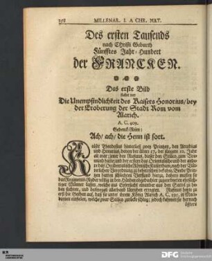 Des ersten Tausends nach Christi Geburth Fünfftes Jahr-Hundert der FRANCKEN.