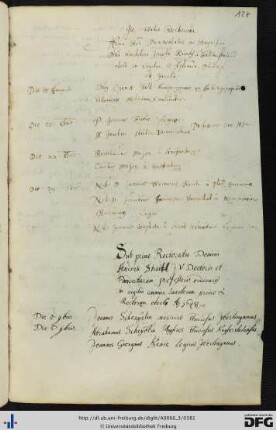 [fol. 187] Rektorat Andreas Streitt 1648/49