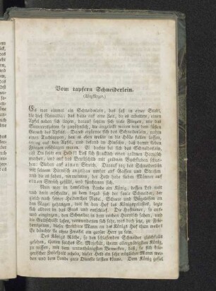 Vom tapfern Schneiderlein.