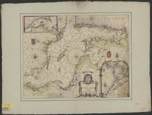Karte von der Ostsee von Rügen bis zu den Aland-Inseln, 1:2 000 000, Kupferstich, 1666 : Pascaerte vande Oost-Zee : van't Eylandt Ruygen ofte Bornholm tot aen Wyborgh / Iohannes van Loon. - [Ca. 1:2 000 000]. - Amsterdam : Iohannes van Loon , [1666]. - 1 Kt. : Kupferst. ; 55 x 43 cm