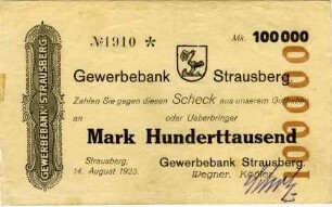 Gewerbebank Strausberg: 100.000 Mark 1923
