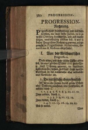 Progression-Rechnung