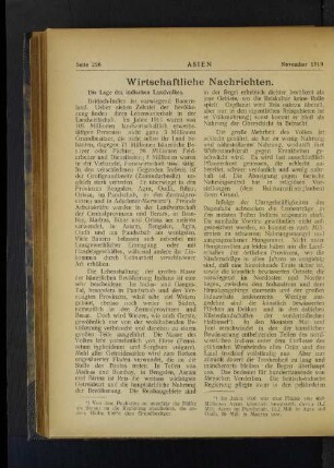 Die Lage des indischen Landvolkes.