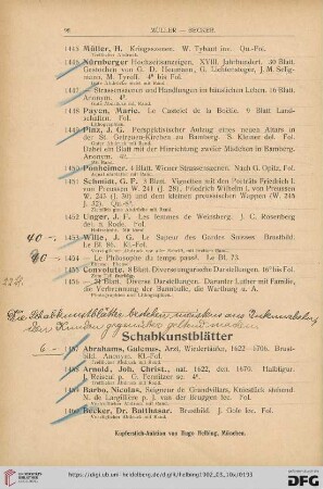 Schabkunstblätter (Nr. 1457 - 1645)