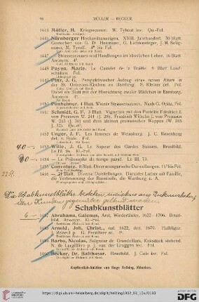 Schabkunstblätter (Nr. 1457 - 1645)