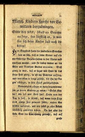 Mittel, Kindern Furcht vor Gewittern beyzubringen.