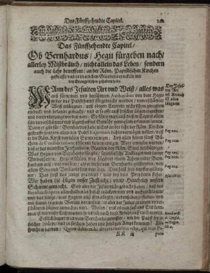 Das Fünffzehendte Capitel, Ob Bernhardus, Hegii fürgebe nach, allerley Mißbräuch, nicht allein das Leben, sondern auch die Lehr betreffend [...]