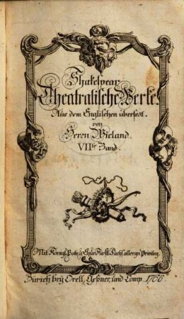 Shakespear Theatralische Werke, VII. Band. Romeo und Juliette. Othello, der Mohr von Venedig. Was ihr wollt