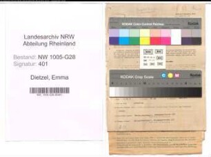 Entnazifizierung Emma Dietzel , geb. 05.07.1890 (Postsekretaerin)