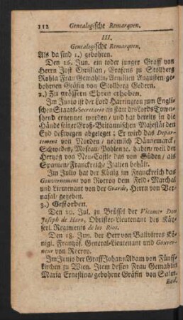 III. Genealogische Remarquen.