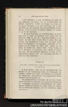 Kapitel VII. Von der Anwendung der photographischen Objective.