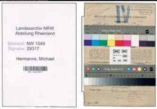 Entnazifizierung Michael Hermanns , geb. 09.02.1888 (Bahnsekretaer)