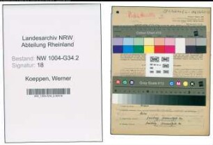 Entnazifizierung Werner Koeppen , geb. 28.05.1909 (Apotheker)