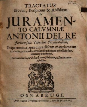 Tractatus ... de iuramento calumniae ...