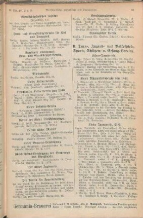 D. Turn-, Jugend- und Volksspiel-, Sport-, Schützen- u. Gesang-Vereine.