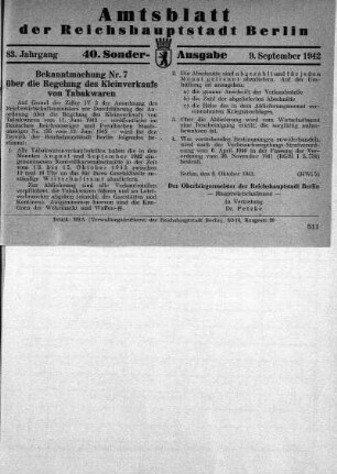40. Sonder-Ausgabe, 9. September 1942