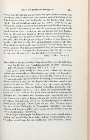 521-522 [Rezension] Rösser, Ernst, Die gesetzliche Delegation