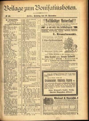 Zweite Ausgabe vom Sonntag, den 18. November 1900.