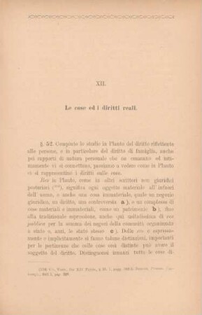 XII. Le cose ed i diritti reali