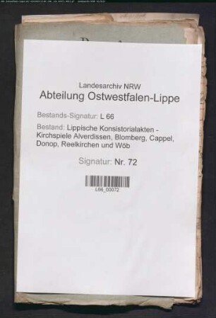 Kapelle und Arme[nstiftung] zu Wilbasen
