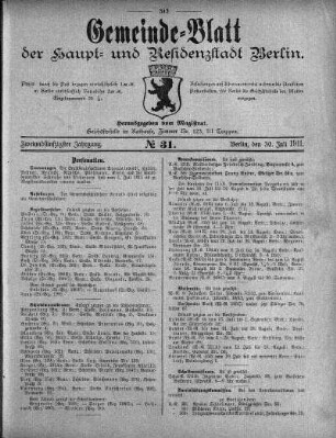 1911,31: No. 31, 30. Juli 1911