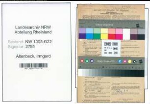 Entnazifizierung Irmgard Altenbeck , geb. 20.12.1914 (Geschaeftsinhaberin)