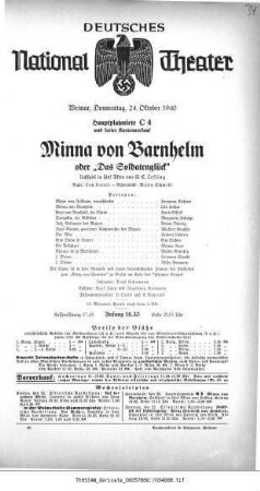 Minna von Barnhelm oder "Das Soldatenglück"
