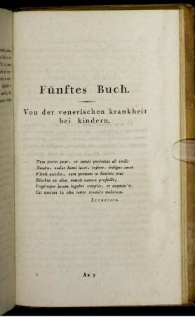 Fünftes Buch. Von der venerischen Krankheit bei Kindern.