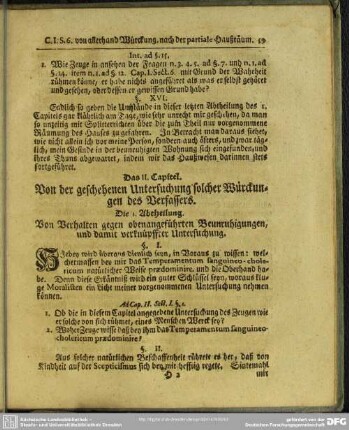 Das II. Capitel. Von der geschehenen Untersuchung solcher Würckungen des Verfassers