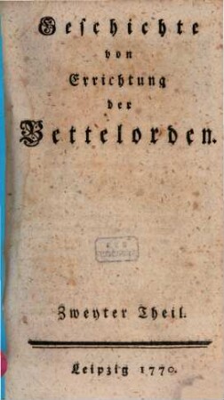 Geschichte von Errichtung der Bettelorden, 2