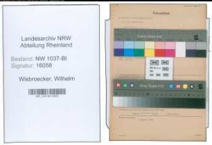 Entnazifizierung Wilhelm Wisbroecker , geb. 18.03.1897 (Bahnsekretaer)
