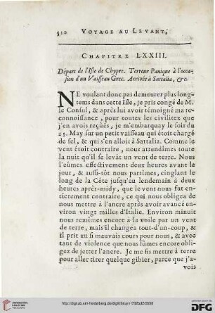 Chapitre LXXIII: Départ de L’Isle de Chypre. […]