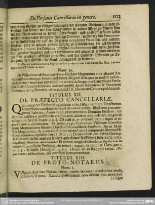 Titulus XII. De Praefecto Cancellariae