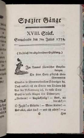 XVIII. Stück. Sonnabends den 7ten Julius 1772.