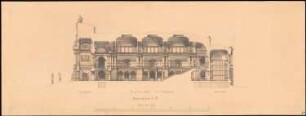 Reichsgericht, Leipzig: Querschnitt durch Hauptportal und Haupttreppe 1:200
