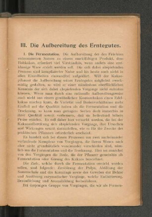 III. Die Aufbereitung des Erntegutes.