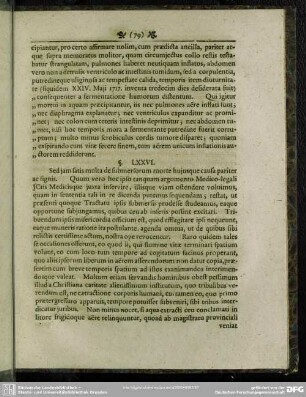 §. LXXVI. Argumentum curam submersis iubet; ubi circa extractionem quidam abusus carpuntur, ac vitae Medicorum ad istos revocandos methodi fideliter proponuntur