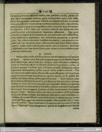 §. LXXVI. Argumentum curam submersis iubet; ubi circa extractionem quidam abusus carpuntur, ac vitae Medicorum ad istos revocandos methodi fideliter proponuntur